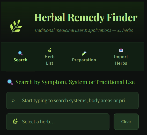 Rapha's Herbal Remedy Finder Rapha's Herbal Remedy Finder